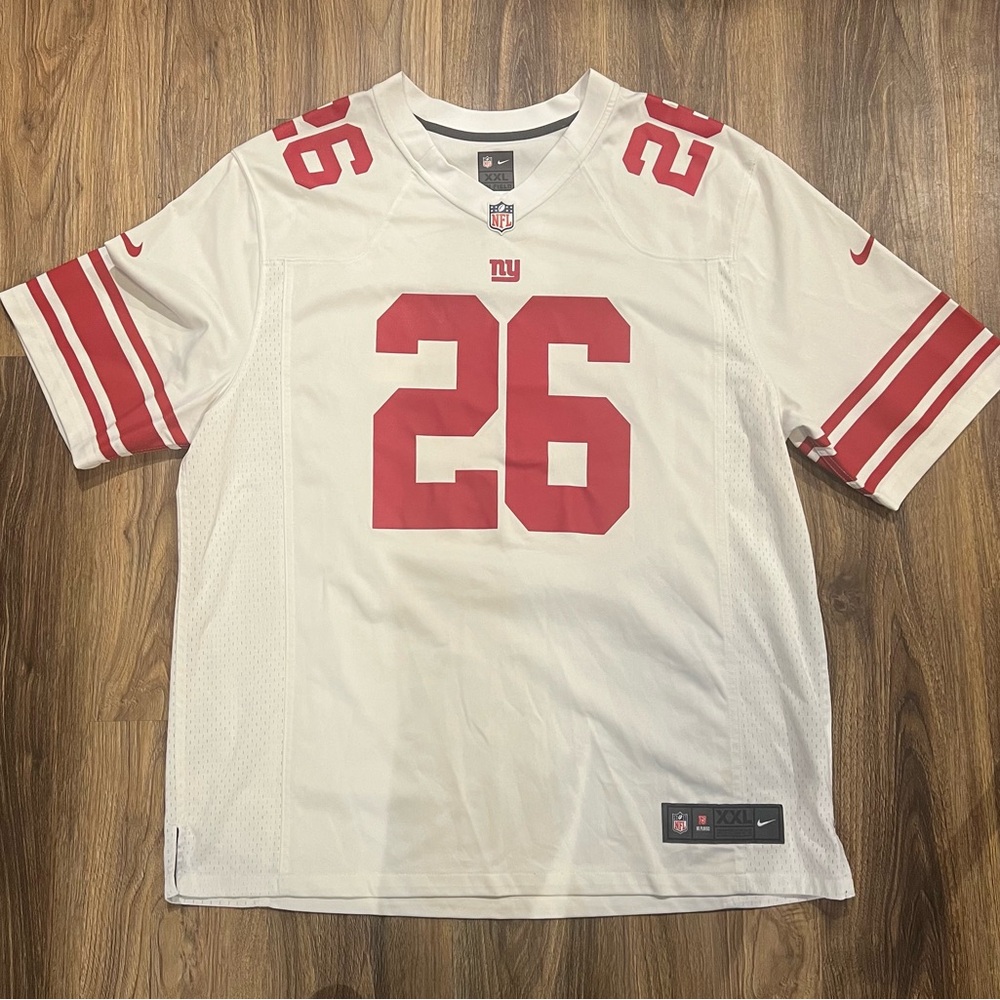 NY GIANTS #26 Barkley ADULT SIZE 2XL , small stain shown in picture